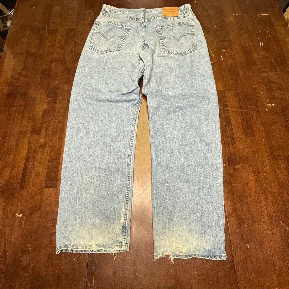 Vintage Levi's 569 Loose Straight Fit Jeans Mens 36x32 Light Wash Made in USA